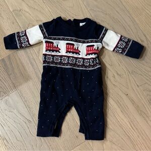 Janie & Jack Christmas Train One Piece